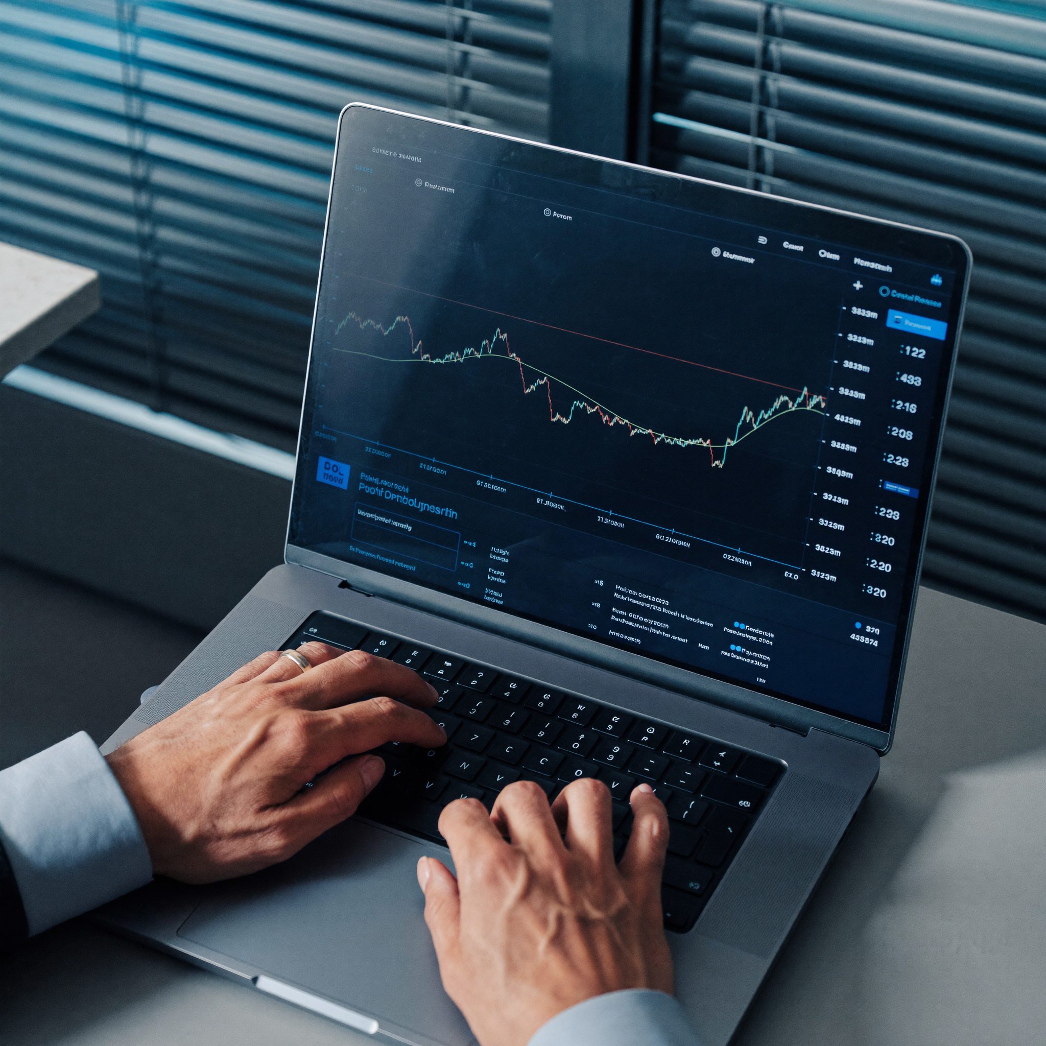 Chart analysis on a laptop screen for market timing discussion